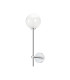 Tivoli Tall Arm Wall Light 1 Light G9 IP44 Polished Chrome/White Two-Tone Snow Specks Round Glass-4