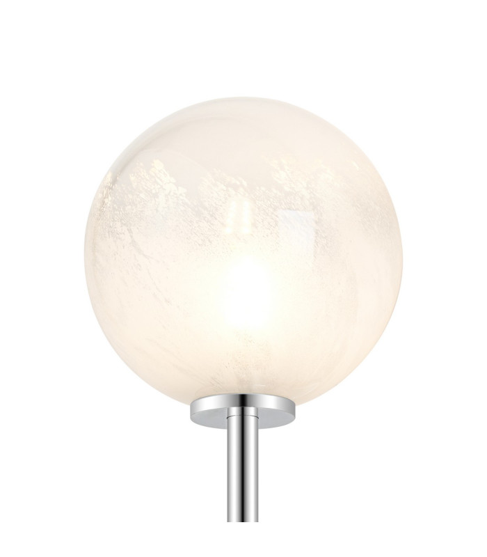 Tivoli Tall Arm Wall Light 1 Light G9 IP44 Polished Chrome/White Two-Tone Snow Specks Round Glass-5
