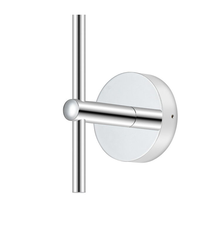 Tivoli Tall Arm Wall Light 1 Light G9 IP44 Polished Chrome/White Two-Tone Snow Specks Round Glass-6