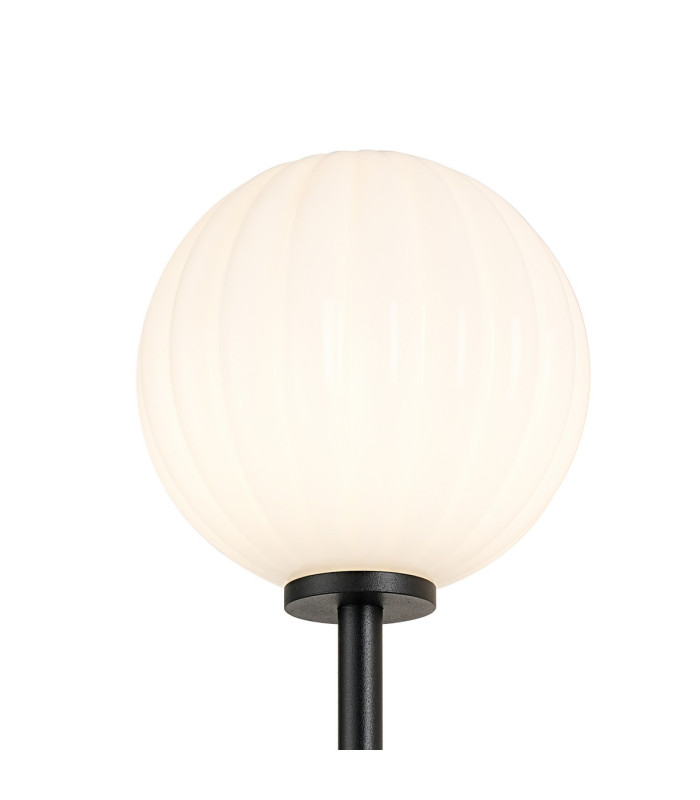 Tivoli Tall Arm Wall Light 1 Light G9 IP44 Satin Black/Opal Round Segment Glass-5