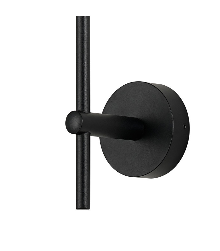 Tivoli Tall Arm Wall Light 1 Light G9 IP44 Satin Black/Opal Round Segment Glass-6