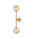 Tivoli Tall Arm Wall Light 2 Light G9 IP44 Brass Gold/Amber Smooth Round Glass-1