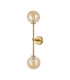 Tivoli Tall Arm Wall Light 2 Light G9 IP44 Brass Gold/Amber Smooth Round Glass-4