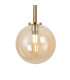 Tivoli Tall Arm Wall Light 2 Light G9 IP44 Brass Gold/Amber Smooth Round Glass-6