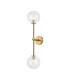 Tivoli Tall Arm Wall Light 2 Light G9 IP44 Brass Gold/Clear Smooth Round Glass-1
