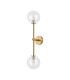 Tivoli Tall Arm Wall Light 2 Light G9 IP44 Brass Gold/Clear Smooth Round Glass-4