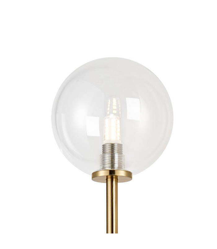 Tivoli Tall Arm Wall Light 2 Light G9 IP44 Brass Gold/Clear Smooth Round Glass-7