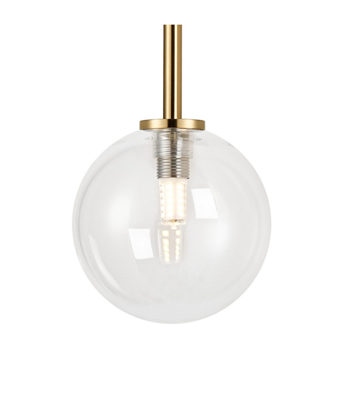 Tivoli Tall Arm Wall Light 2 Light G9 IP44 Brass Gold/Clear Smooth Round Glass-9