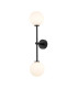 Tivoli Tall Arm Wall Light 2 Light G9 IP44 Satin Black/Opal Smooth Round Glass-1
