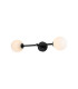 Tivoli Tall Arm Wall Light 2 Light G9 IP44 Satin Black/Opal Smooth Round Glass-5