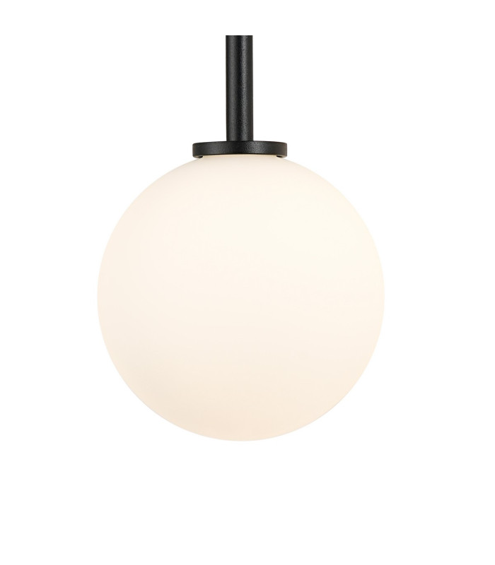 Tivoli Tall Arm Wall Light 2 Light G9 IP44 Satin Black/Opal Smooth Round Glass-6