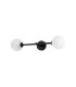 Tivoli Tall Arm Wall Light 2 Light G9 IP44 Satin Black/Opal Smooth Round Glass-9