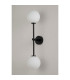 Tivoli Tall Arm Wall Light 2 Light G9 IP44 Satin Black/Opal Smooth Round Glass-10