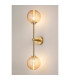 Tivoli Tall Arm Wall Light 2 Light G9 IP44 Brass Gold/Amber Ribbed Round Glass-3