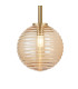 Tivoli Tall Arm Wall Light 2 Light G9 IP44 Brass Gold/Amber Ribbed Round Glass-6