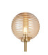 Tivoli Tall Arm Wall Light 2 Light G9 IP44 Brass Gold/Amber Ribbed Round Glass-7