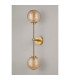 Tivoli Tall Arm Wall Light 2 Light G9 IP44 Brass Gold/Amber Ribbed Round Glass-10