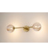 Tivoli Tall Arm Wall Light 2 Light G9 IP44 Brass Gold/Amber Ribbed Round Glass-11