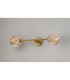 Tivoli Tall Arm Wall Light 2 Light G9 IP44 Brass Gold/Amber Ribbed Round Glass-12