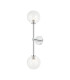 Tivoli Tall Arm Wall Light 2 Light G9 IP44 Polished Chrome/Clear Ribbed Round Glass-1
