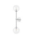 Tivoli Tall Arm Wall Light 2 Light G9 IP44 Polished Chrome/Clear Ribbed Round Glass-4