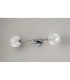 Tivoli Tall Arm Wall Light 2 Light G9 IP44 Polished Chrome/Clear Ribbed Round Glass-12