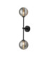 Tivoli Tall Arm Wall Light 2 Light G9 IP44 Satin Black/Smoke Ribbed Round Glass-1