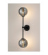 Tivoli Tall Arm Wall Light 2 Light G9 IP44 Satin Black/Smoke Ribbed Round Glass-3