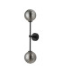 Tivoli Tall Arm Wall Light 2 Light G9 IP44 Satin Black/Smoke Ribbed Round Glass-4