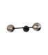 Tivoli Tall Arm Wall Light 2 Light G9 IP44 Satin Black/Smoke Ribbed Round Glass-5