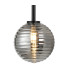 Tivoli Tall Arm Wall Light 2 Light G9 IP44 Satin Black/Smoke Ribbed Round Glass-6