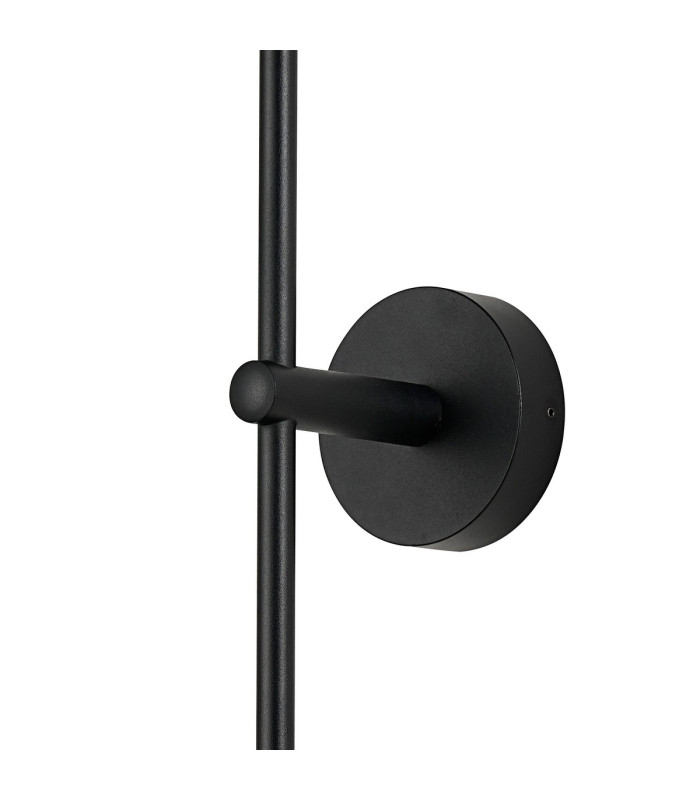 Tivoli Tall Arm Wall Light 2 Light G9 IP44 Satin Black/Smoke Ribbed Round Glass-8