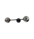 Tivoli Tall Arm Wall Light 2 Light G9 IP44 Satin Black/Smoke Ribbed Round Glass-9