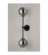 Tivoli Tall Arm Wall Light 2 Light G9 IP44 Satin Black/Smoke Ribbed Round Glass-10