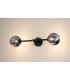 Tivoli Tall Arm Wall Light 2 Light G9 IP44 Satin Black/Smoke Ribbed Round Glass-11