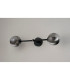 Tivoli Tall Arm Wall Light 2 Light G9 IP44 Satin Black/Smoke Ribbed Round Glass-12
