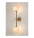 Tivoli Tall Arm Wall Light 2 Light G9 IP44 Brass Gold/Brown Round Marble Effect Glass-3