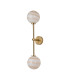 Tivoli Tall Arm Wall Light 2 Light G9 IP44 Brass Gold/Brown Round Marble Effect Glass-4