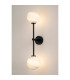 Tivoli Tall Arm Wall Light 2 Light G9 IP44 Satin Black/Grey Round Marble Effect Glass-3