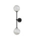 Tivoli Tall Arm Wall Light 2 Light G9 IP44 Satin Black/Grey Round Marble Effect Glass-4