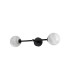 Tivoli Tall Arm Wall Light 2 Light G9 IP44 Satin Black/Grey Round Marble Effect Glass-6