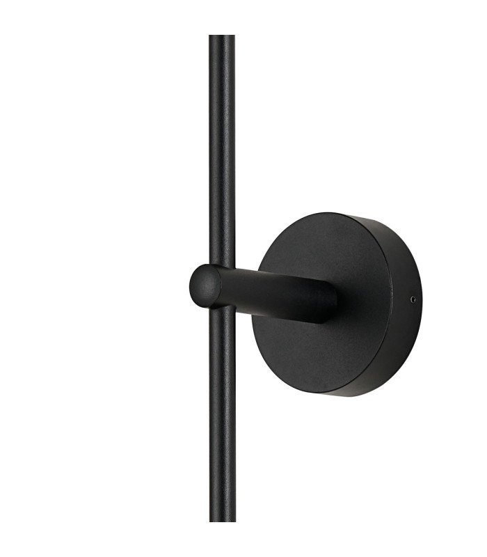 Tivoli Tall Arm Wall Light 2 Light G9 IP44 Satin Black/Grey Round Marble Effect Glass-8