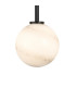 Tivoli Tall Arm Wall Light 2 Light G9 IP44 Satin Black/Grey Round Marble Effect Glass-9