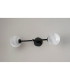 Tivoli Tall Arm Wall Light 2 Light G9 IP44 Satin Black/Grey Round Marble Effect Glass-12