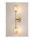 Tivoli Tall Arm Wall Light 2 Light G9 IP44 Brass Gold/Amber Smooth Tubular Glass-3