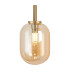 Tivoli Tall Arm Wall Light 2 Light G9 IP44 Brass Gold/Amber Smooth Tubular Glass-9
