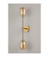 Tivoli Tall Arm Wall Light 2 Light G9 IP44 Brass Gold/Amber Smooth Tubular Glass-10