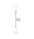 Tivoli Tall Arm Wall Light 2 Light G9 IP44 Polished Chrome/Opal Smooth Tubular Glass-1
