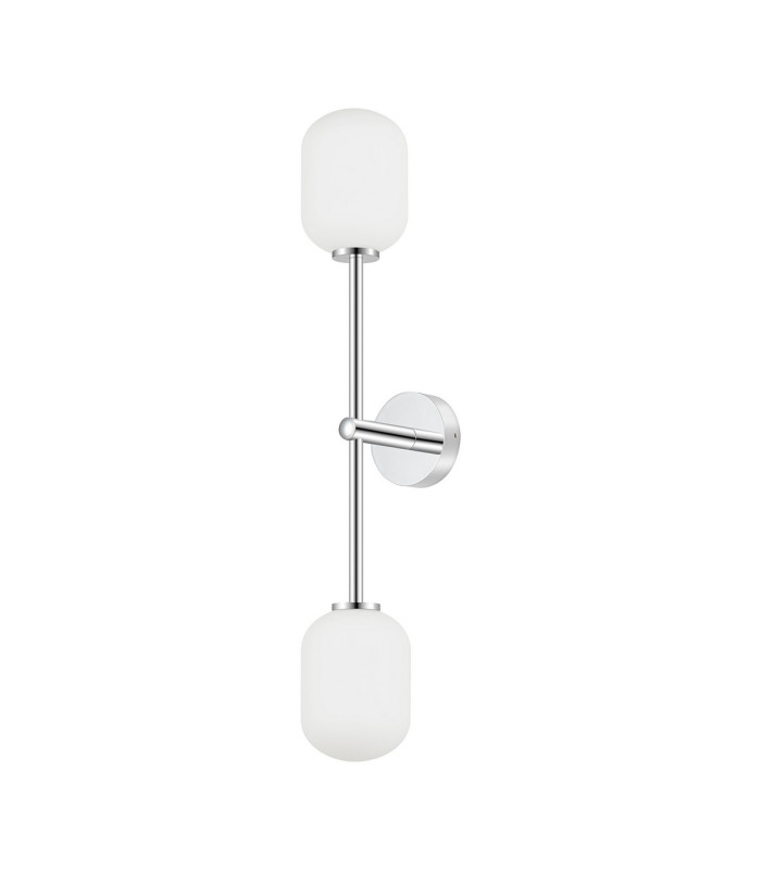 Tivoli Tall Arm Wall Light 2 Light G9 IP44 Polished Chrome/Opal Smooth Tubular Glass-4