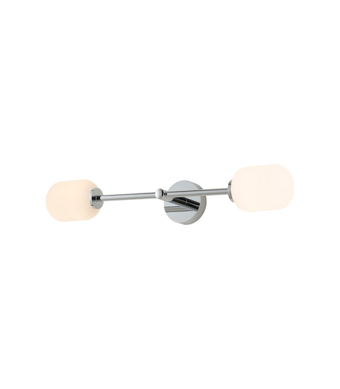 Tivoli Tall Arm Wall Light 2 Light G9 IP44 Polished Chrome/Opal Smooth Tubular Glass-5